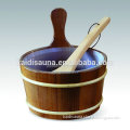 sauna cedar wood bucket and spoon